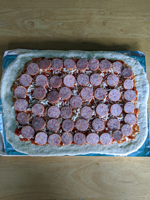 Photo of my Phamtastic Pizza before being put in the toaster oven