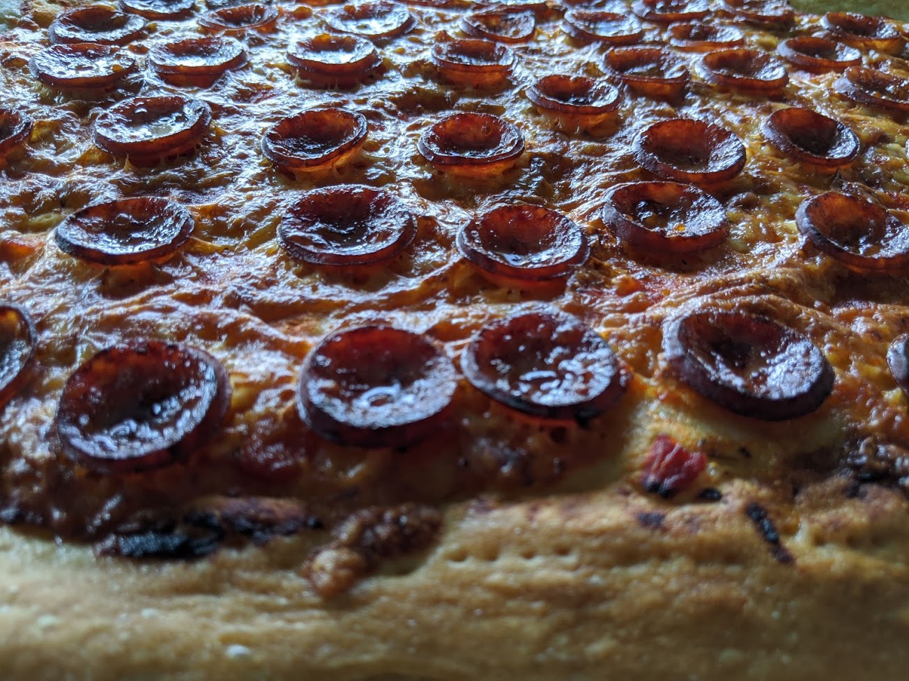 Angled view of a Phamtastic Pizza